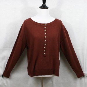 Anthropologie Pilcro Burgundy Cashmere Sweater SZ M PLUS NWT